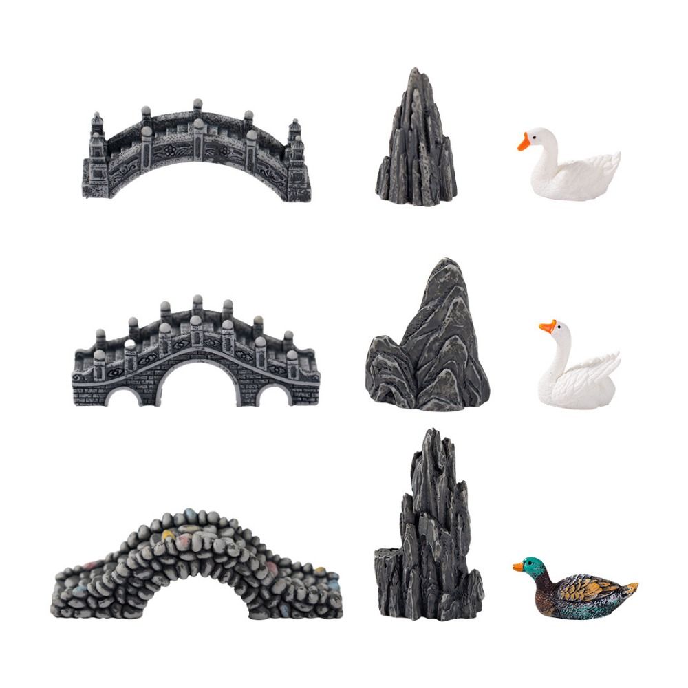 Aquarium Sand White - Yaratıcı Dekoratif Döşeli Köşk Köprüsü Simülasyon