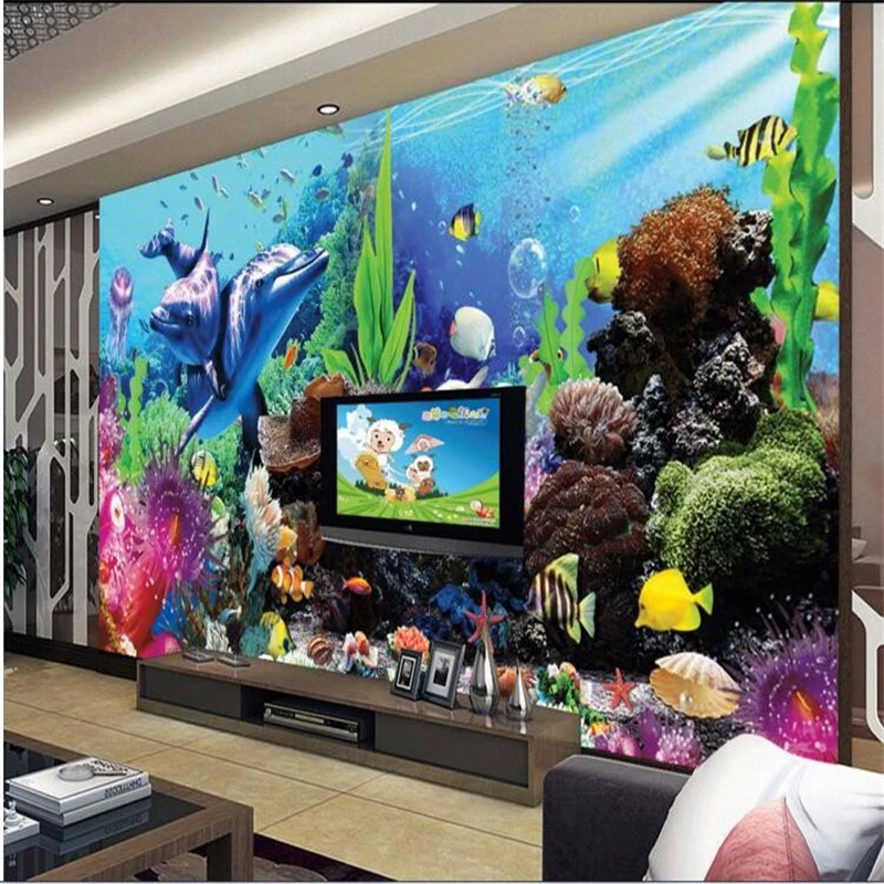 beibehang özel tereo tropikal  - Planted Aquarium Wallpaper incelemesi ve fiyatı