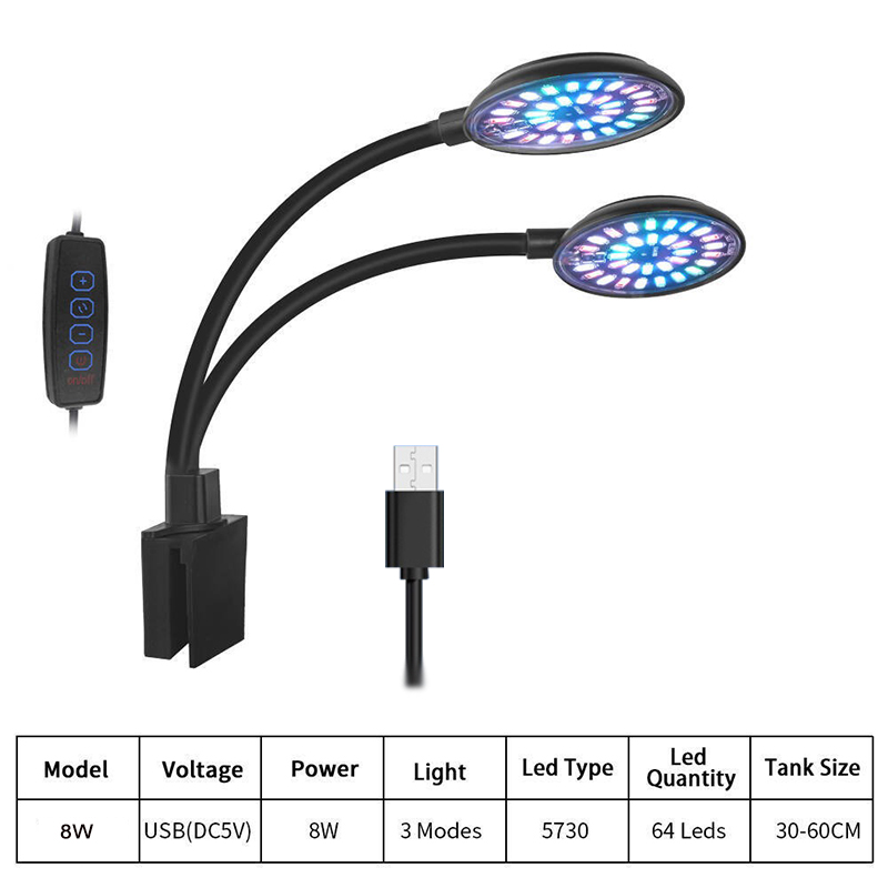 USB Akvaryum LED Işık Balık Ta - Aquarium Plant Light Spectrum incelemesi ve fiyatı